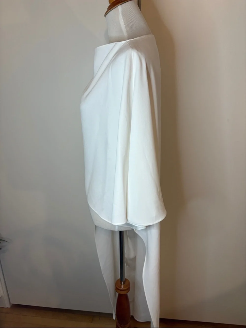 NWT Zara White Draped High-Low Tunic Caftan - Picture 2 of 7
